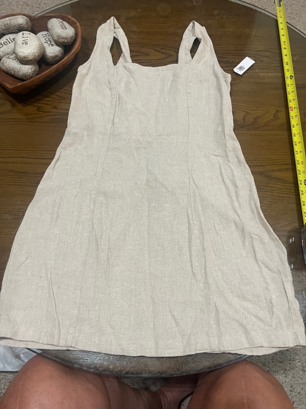 Old Navy Neutral Beige Linen-Blend Mini Dress